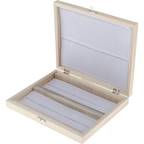 Microscope Slide Case Wooden Specimen Holding 100pcs Class Teaching Supply