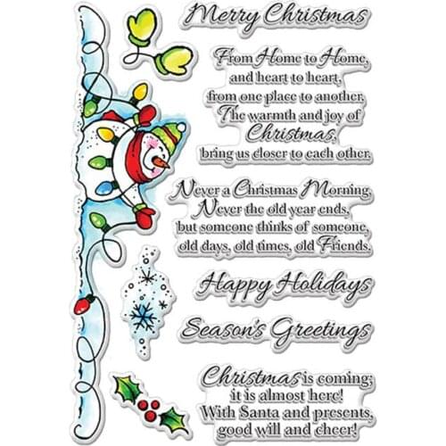 Warm Christmas Phrases Clear Stamps Snowmen&Warm Winter Phrases For DIY Card Making Kids Transparent Silicone Stamp New 2019