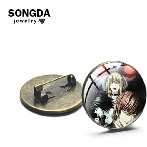 SONGDA Anime Death Note L·Lawliet Brooches Women Handmade Vintage Bronze Brooches Pins for Backpacks Jewelry Friends Gift Boys