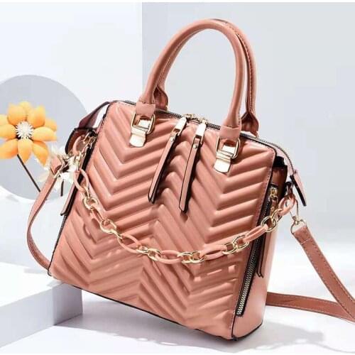 DL201 25 The New Chain Embossed Ladies Bag Large Capacity Ladies Bag Shoulder Diagonal Hand Carry Big Bag