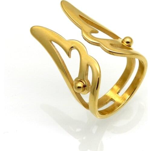 Unique Design Head With Eye Shape Hollow Out Stainless Steel Gold Color Rings For Women Jewelry Aneis Anillos Bague Party Ring