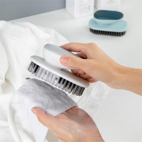 1pc Portable Laundry Brush Multifunctional Soft Shoe Brush Household Simple Clothes Shoes Cleaning Brush Kitchen Flocking Brush