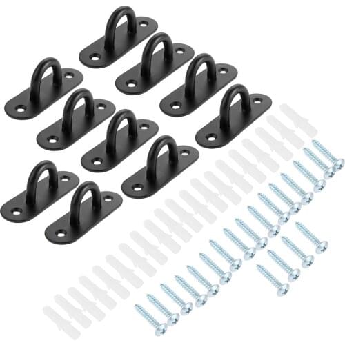 10Pc 100x33mm Stainless Steel Black Ceiling Mount Hook Base Ceiling Fans/Leisure Sofa/Sandbags/Hammocks/Rings Fixed Hanging Hook