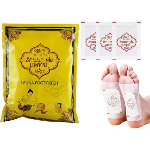 10Pcs/Bag New 2019 Thailand LANNA Detox Foot Patch Pads Detoxify Toxins Adhesive Keeping Fit Organic Herbal Patches