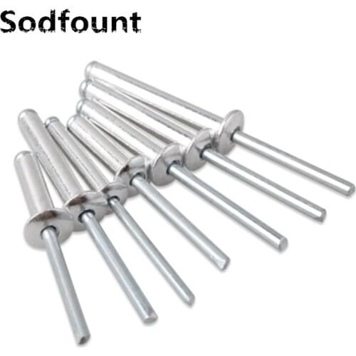 100pcs/lots M3.2X5/6/7/9/11/13/15/17mm Aluminum Cap Screw/Aluminum/core Pulling Rivets Aluminum Rivet self-plugging rivet