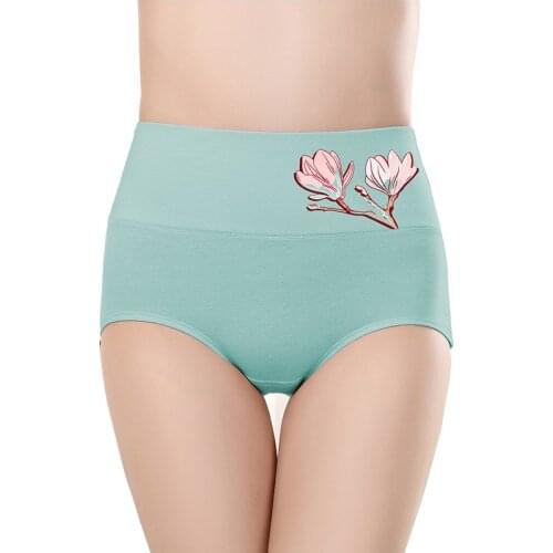 4pcs/lot Antibacterial women underwear female cotton big size abdomen breathable cotton panties plus size Briefs high waist