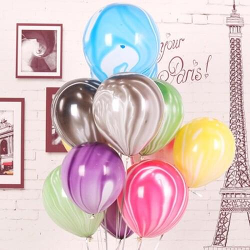 5/10pcs 10inch Colorful Agate Marble Latex Balloons Birthday Party Wedding Decoration Baby Shower Agate Decor Supplies Globos