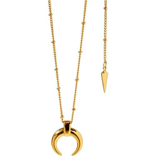 AAA Quality Gold Color Ox Horn Pendants Fashion Brand Jewelry Necklaces For Women (DJ1385)