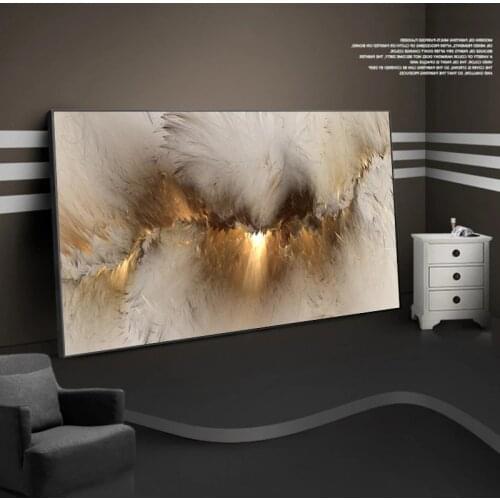 Grey yellow Cloud Abstract Oil Painting Think Independe Wall Picture For Living Room Canvas Modern Art Poster And Print