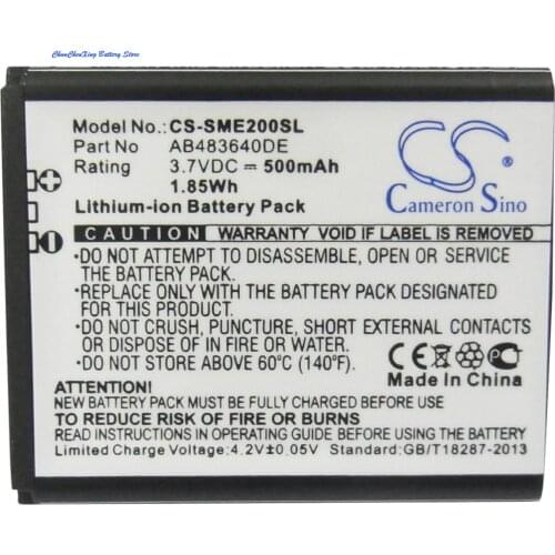 Cameron Sino 500mAh Battery AB483640CC, AB483640DE, AB483640DU for Samsung E200 Eco, SCH-S259, SGH-E200, SGH-E208, SGH-J150