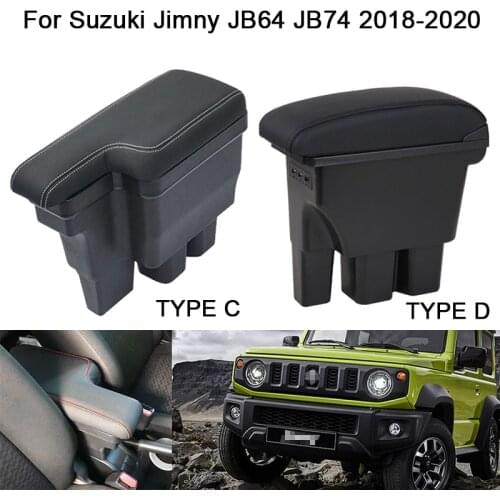 Car Armrest Storage Organizer Box with or without USB For Suzuki Jimny JB64 JB74 2018-2020 Car Central Console Armrest Box