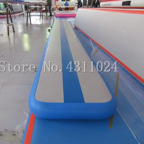Free Shipping Inflatable Balance Beam Cushion Training Mat Gymnastics with Electric Pump Pink & Blue 5x0.4mx20cm