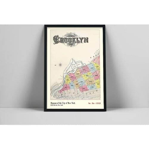 Brooklyn City Map Posters And Prints Museum of the city of New York Wall Art Canvas Painting Nordic Wall Pictures Home Decor