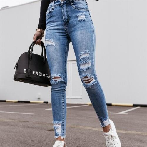 CHAMSGEND Womens Boyfriend Jeans