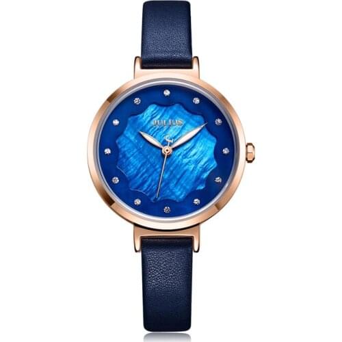 Julius watch Blue Pearl Dual Layer Clearance Dial Minimalist Watch Creative Watch 2018 New Luxury Gift Watch Relojes JA-1098