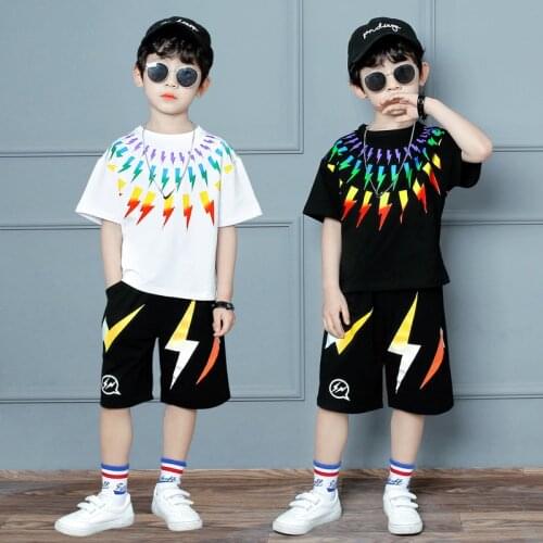 Summer Children Hip Hop Ballroom Dance Clothes for Girls Boys Cotton T Shirt Shorts Jazz Cotton Sport Costumes 6 7 8 10 12 14 Y