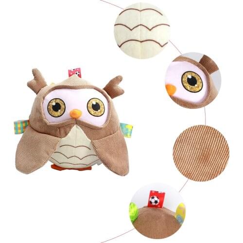 Baby Plush Toys Owl Handheld Ball Bell Cloth Ball Shaking Bell Ball Baby Plush Educational Toy Owl Bell Ball For Infant Baby