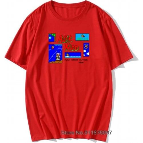 Retro Plus Size Alex Kidd In Miracle World Game Pixel 8 Bit T shirt Cartoon Natural Cotton la Camiseta