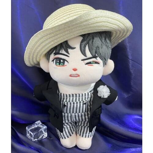 Limited Wang Yibo Idol Star Lion Plush 20cm Doll Body Toy With Hat Clothes Outfits Suit Cosplay Cute Bag Accessories Decor