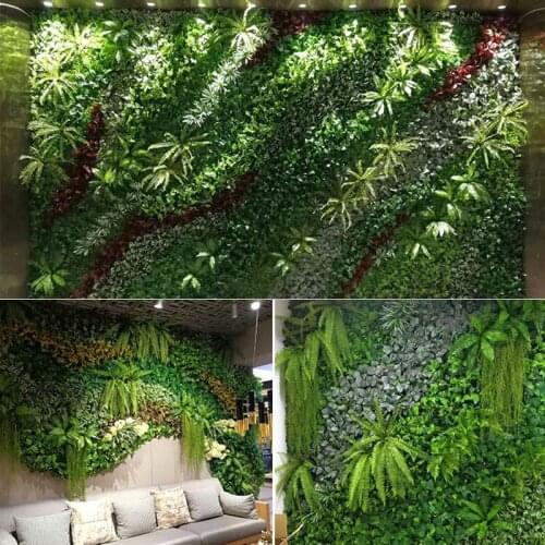 Artificial Plant Lawn DIY Background Wall Simulation Grass Leaf Wedding Home Decoration Green Wholesale Carpet Turf Office Decor