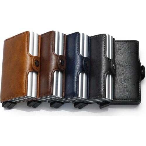 RFID Credit Card Holder Wallet Men Automatic Pop Up Cardholder Blocking Case Bank Card Case Big Creditcard Holder Coin Purse