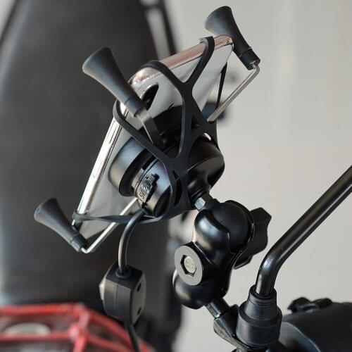 Handlebar Rail Mount Universal Cell Phone Holder Support Bracket Fast Charging Wireless Motorcycle Phone Holder Accessories