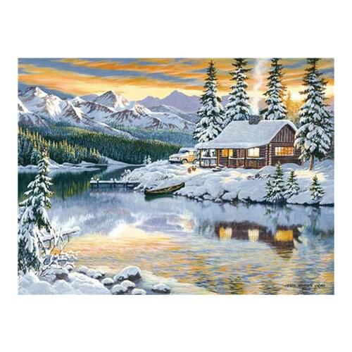 ONEROOM Embroidery Counted Cross Stitch Kits Needlework - Crafts 14 ct DMC Color DIY Arts Handmade Decor -Snowing hourse