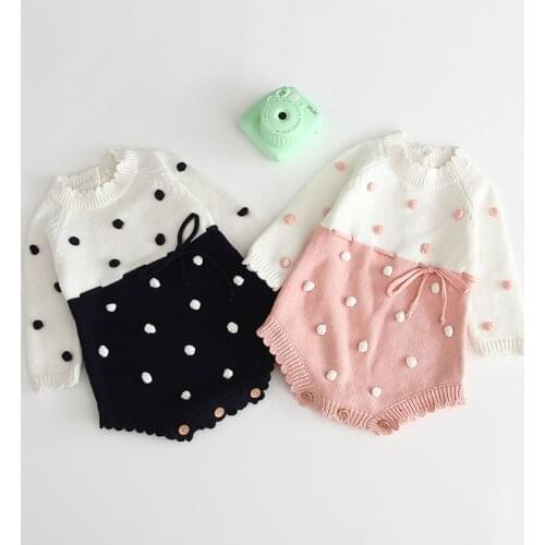 Autumn Winter Baby Girl Ball Rompers Baby Girl Long Sleeves Triangle Rompers Baby Girl Clothing Newborn Rompers Clothes