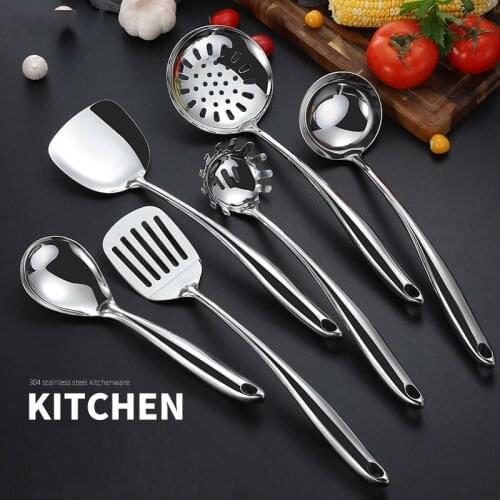 304 Stainless Steel Soup Spoon Kitchenware Set Colander Anti-scalding Non-stick Frying Spatula Kitchen Utensils 304 Spatula