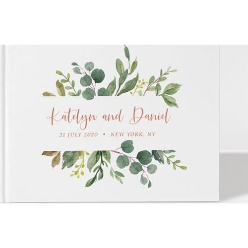 Greenery Wedding Guest Book,Leaves Wedding Guest Book,Wedding Sign In Book,Wedding Photo Album for Modern Wedding Party Decor