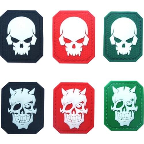 Luminous Skull 3D PVC Epoxy Armband Military Tactical Badge Clothing Backpack Hat Jacket Jeans Outdoor Sports Decoration Patch