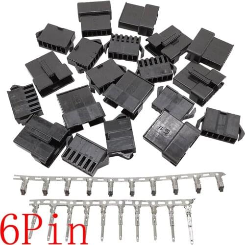 10Set/lot JST SM 2.54mm Pitch 6Pin Male Plug and Female Jack Plastic Housing Shell Terminals Crimp Connector