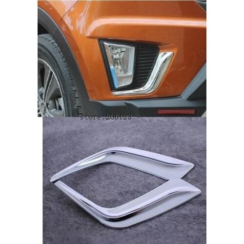 2 Pcs/Set Car Styling Front Fog Light Decorative Sequins Frame Lamp Trim ABS Accessories For Hyundai IX25 Creta 2015 2016