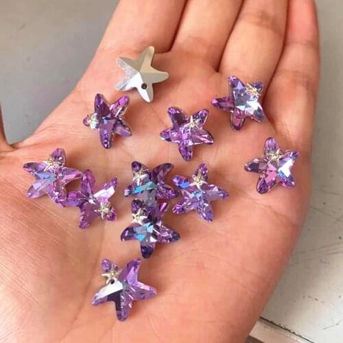 50Pcs Starfish Charm Nail Art Rhinestones 3D AB Colorful Decoration Pixie Ornaments DIY Manicure Nail Crystal Rhinestones HJE