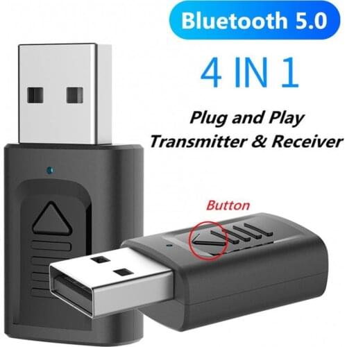 80% Off 4 in 1 USB AUX Bluetooth 5.0 Stereo Audio Transmitter Receiver Adapter for PC TV
