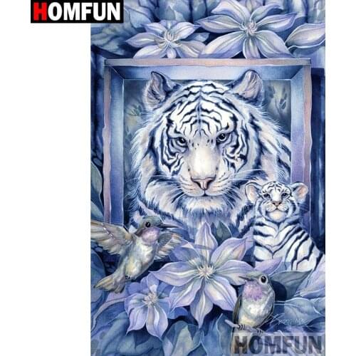 HOMFUN Full Square/Round Drill 5D DIY Diamond Painting "tiger" Embroidery Cross Stitch 5D Home Decor Gift A08864