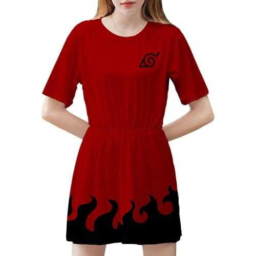 Anime Ninja Cosplay print 3D dress pleated skirt Summer Womens Wear Dress Cartoon Sweet
