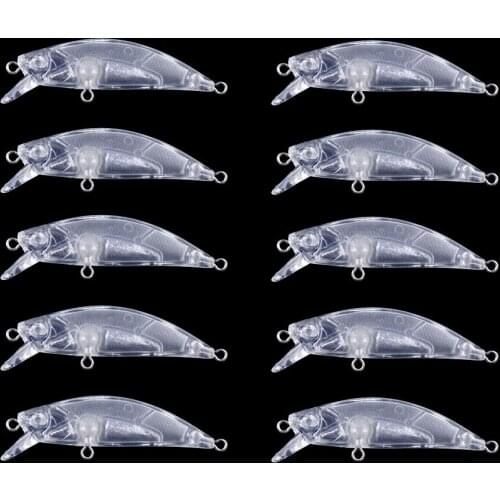 50pcs 6cm 4.4g blank nude baits crankbait Minnow bait Unpainted Lure Bodies Fishing bait