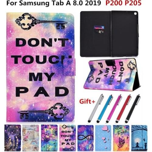 For Galaxy tab a 8.0 2019 Case Luxury PU Leather Tablet Case Stand Cover For Samsung Galaxy Tab A 8.0 2019 P200 P205 Funda Capa