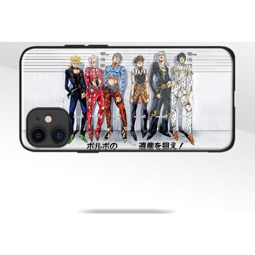 Jojo Vento Aureo Golden wind tempered glass soft silicone Phone case For iPhone SE 6s 7 8 Plus X XR XS 11 Pro Max cover shell