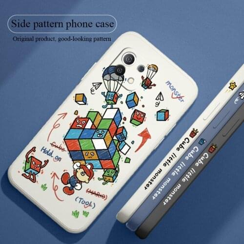 Monster Cube Phone Case For Xiaomi Mi 11 11lite 11Ultra 11i 10T 10TPro 10TLite 10 10S lite Pro Poco F2 X2 F3 Pro Lambskin Cover