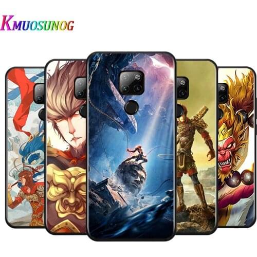 Black Cover Chinese myth Wukong for Huawei Mate 30 10 20 X 5G Lite P Smart Z S Pro Plus 2021 2020 2019 2018 Phone Case