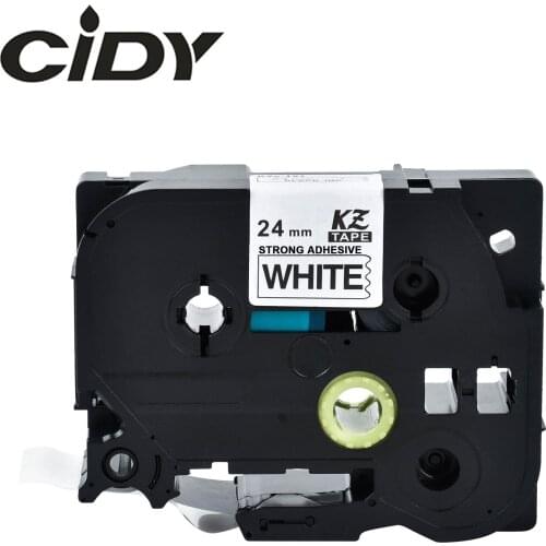 CIDY TZe S251 TZ S251 TzeS251 tzS251 10pcs black on white tze strong adhesive tape for brother label printers TZE-S251 TZ-S251