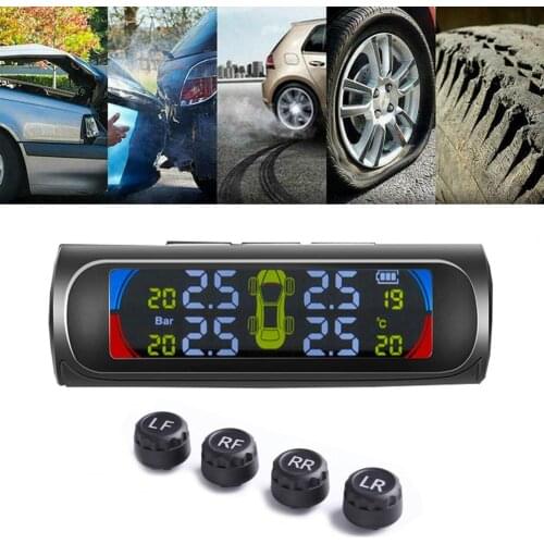 Tire Pressure Sensor Digital Solar ABS Wireless Car Security Alarm Car Tire Pressure Control System датчик давления в шинах