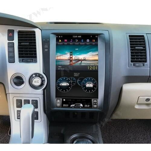 For Toyota Tundra Sequoia 2007-2013 4G128G 13.6 inch PX6 Android 9 Tesla style HD screen Car GPS Navigation Carplay Fast boot