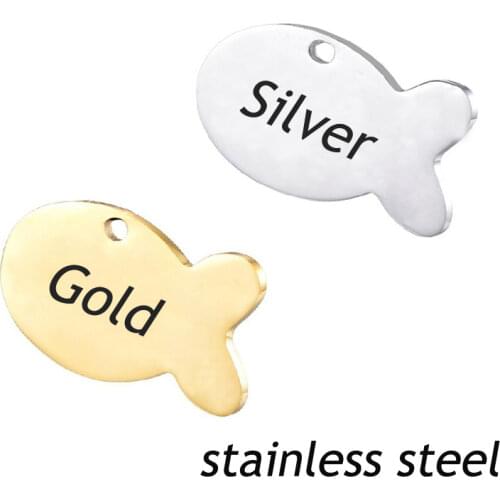 20 Pcs Fish Stainless Steel Dog ID Tag For Man Dog Pet Tag Name plate Tags Pendant Engraved Personalized Customized Necklace