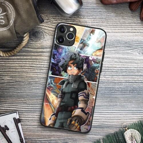 Izuku Midoriya My Hero Academia Anime Soft TPU Glass Phone Case for IPhone SE 6s 7 8 Plus X Xr Xs 11 12 Mini Pro Max Samsung