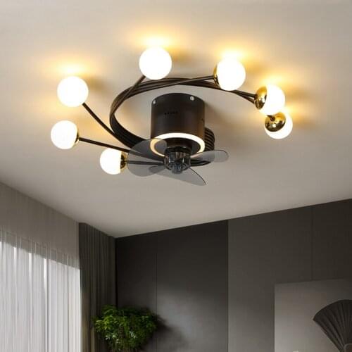 Nordic art chandelier ceiling fan without blades bedroom ceiling fan lamp ceiling fans with lights decorative led ceiling lamps