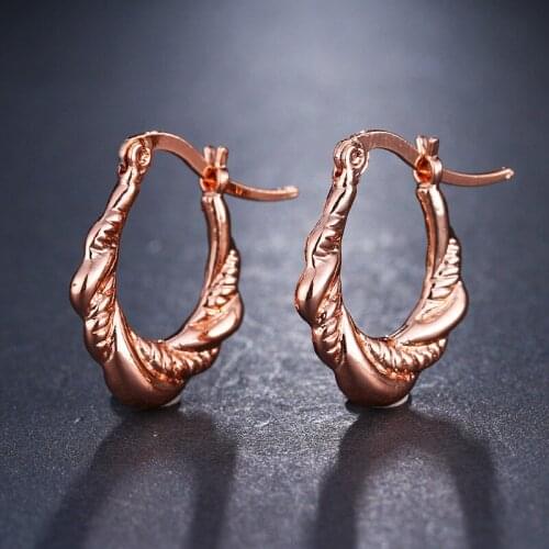 SLBRIDAL Fashion Jewelry Bijoux Anti-allergic Earring Charm Stud Earrings Women New Trendy Rose Gold Girls Daily Earrings