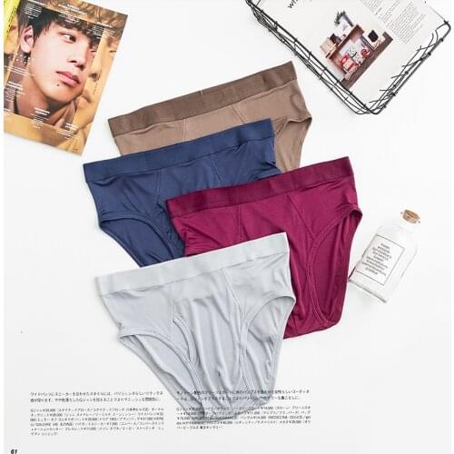 Natural Mulberry Silk Heavy Delicate Mens Knitted Silk Underwear Briefs Breathable and Comfortable Men Boxers Soft Plus Size